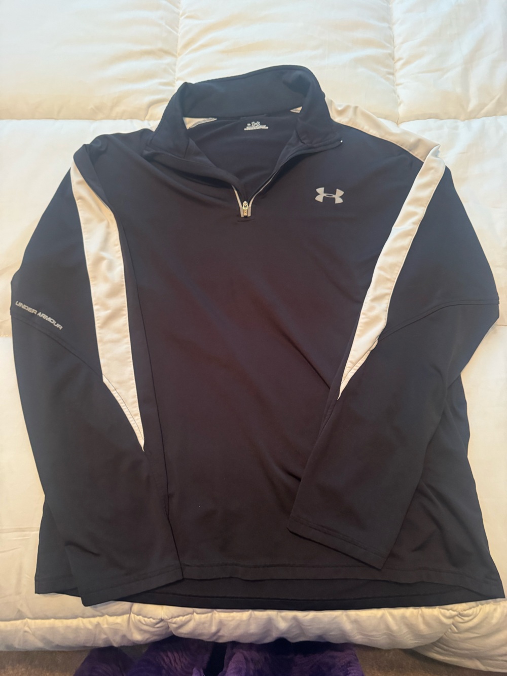 Under Armour Black Pullover with White Side Panels
